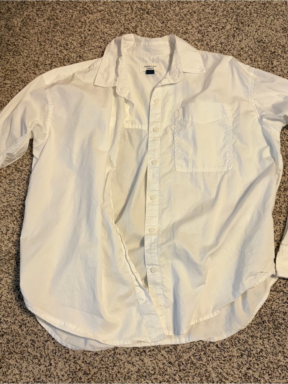 American Eagle Outfitters White Men's Casual Button-Down Shirt